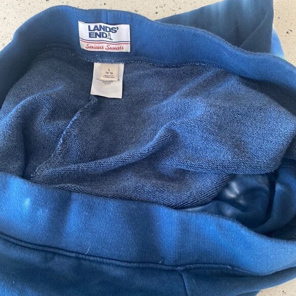 Lands’ End Serious Sweats Tie Dye Rainbow Blue Sweat Pants Women’s Large (14-16) - Picture 6 of 13